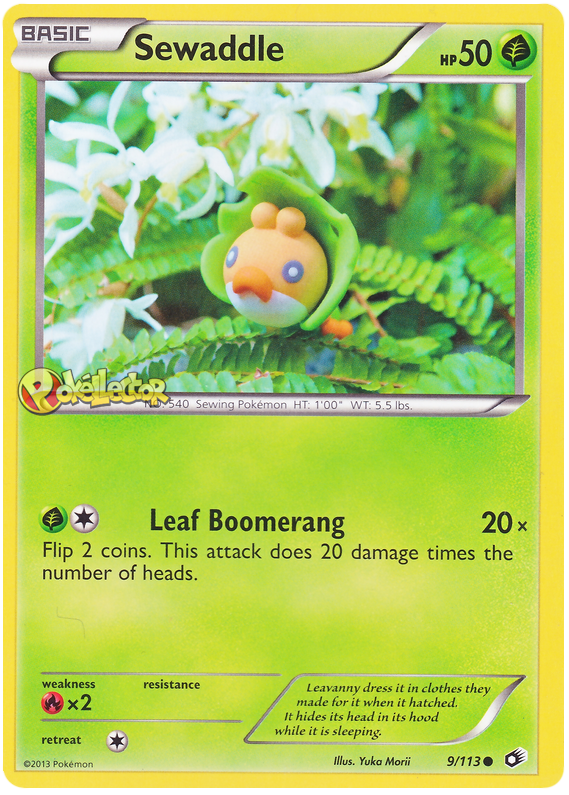 Sewaddle Legendary Treasures 9 Pokemon Card