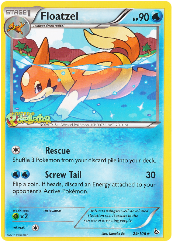Floatzel XY Flashfire 29 Pokemon Card