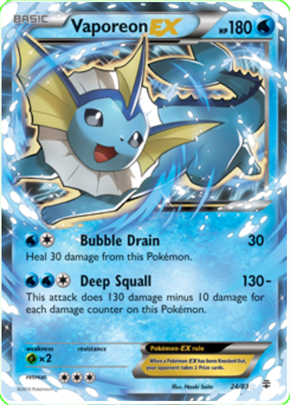 Vaporeon EX - Generations #24 Pokemon Card