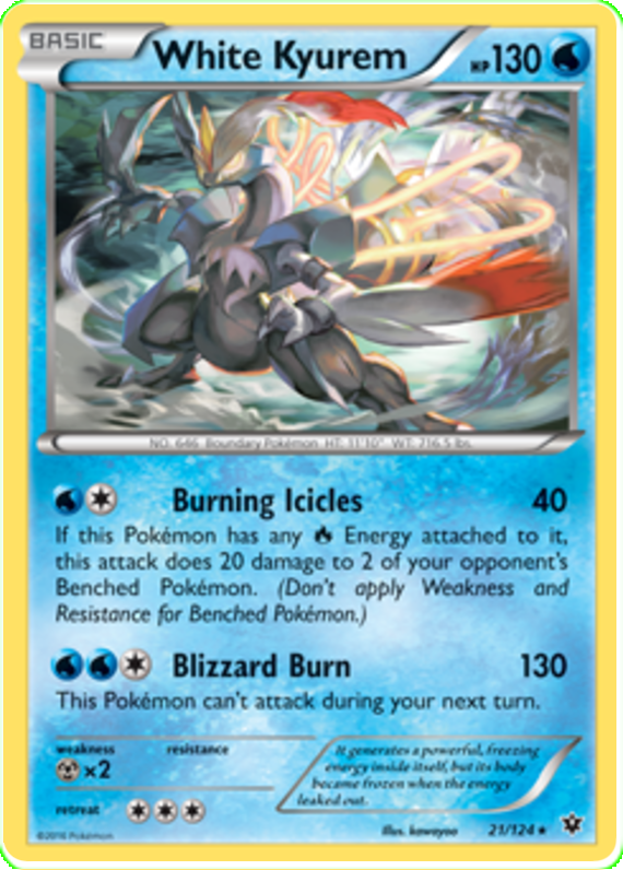 White Kyurem Fates Collide 21 Pokemon Card