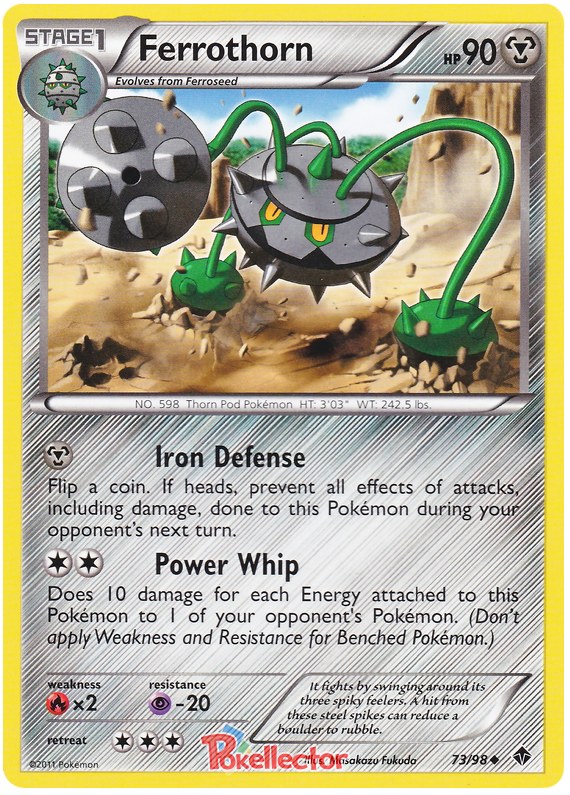 Ferrothorn Emerging Powers 73 Pokemon Card