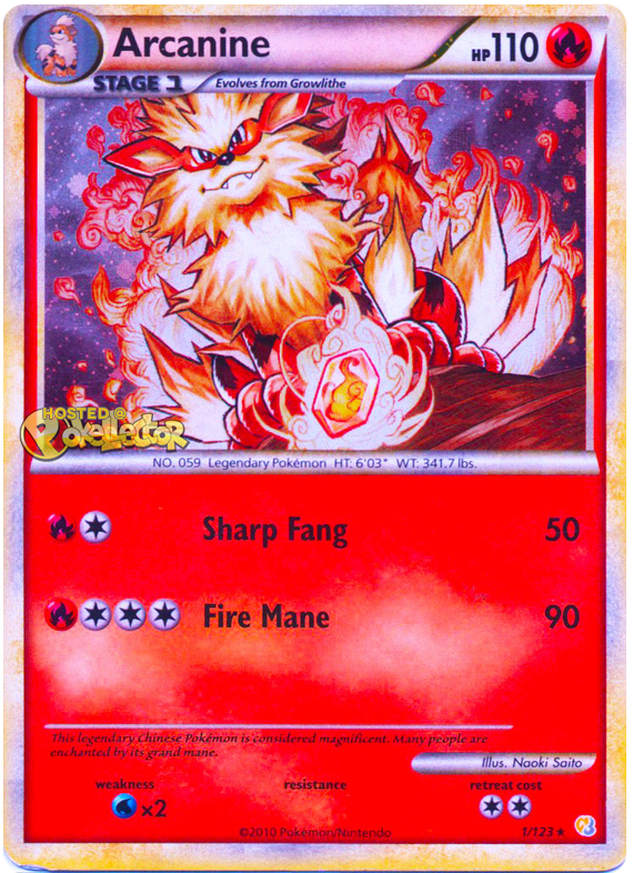 Arcanine HeartGold SoulSilver 1 Pokemon Card