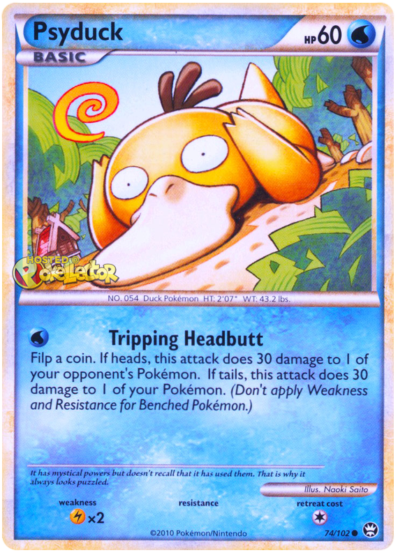 Psyduck HS Triumphant 74 Pokemon Card