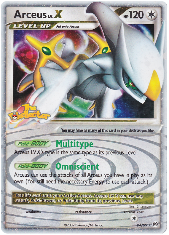 Arceus LV X Platinum Arceus 94 Pokemon Card