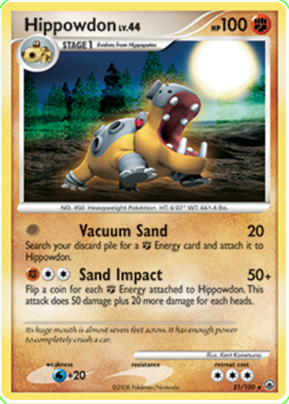 Hippowdon Majestic Dawn 21 Pokemon Card