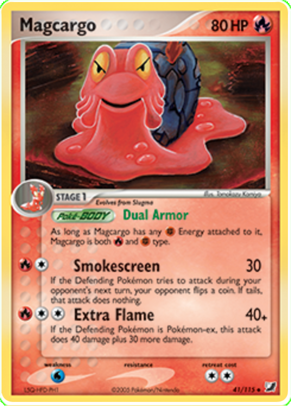Magcargo EX Unseen Forces 41 Pokemon Card