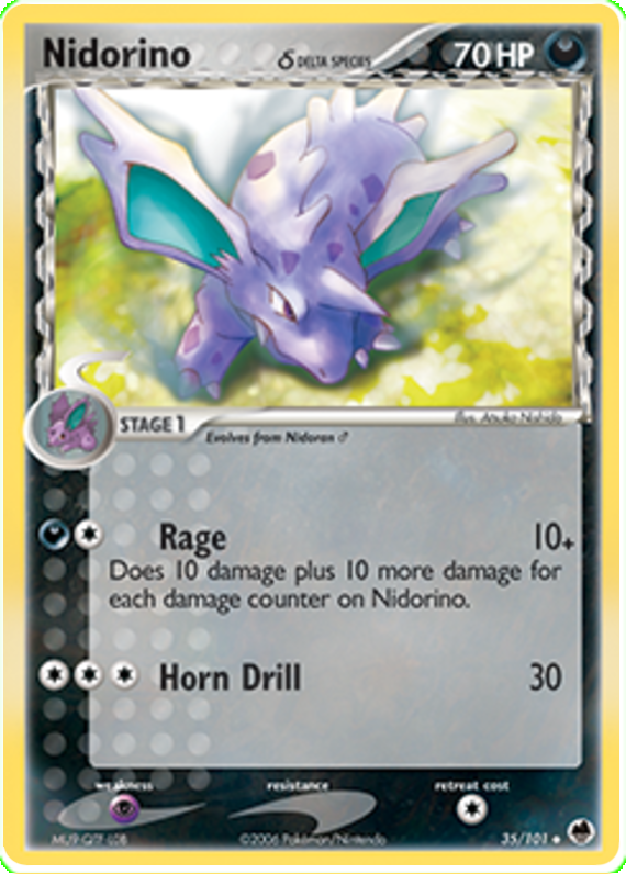 Nidorino delta Species EX Dragon Frontiers 35 Pokemon Card
